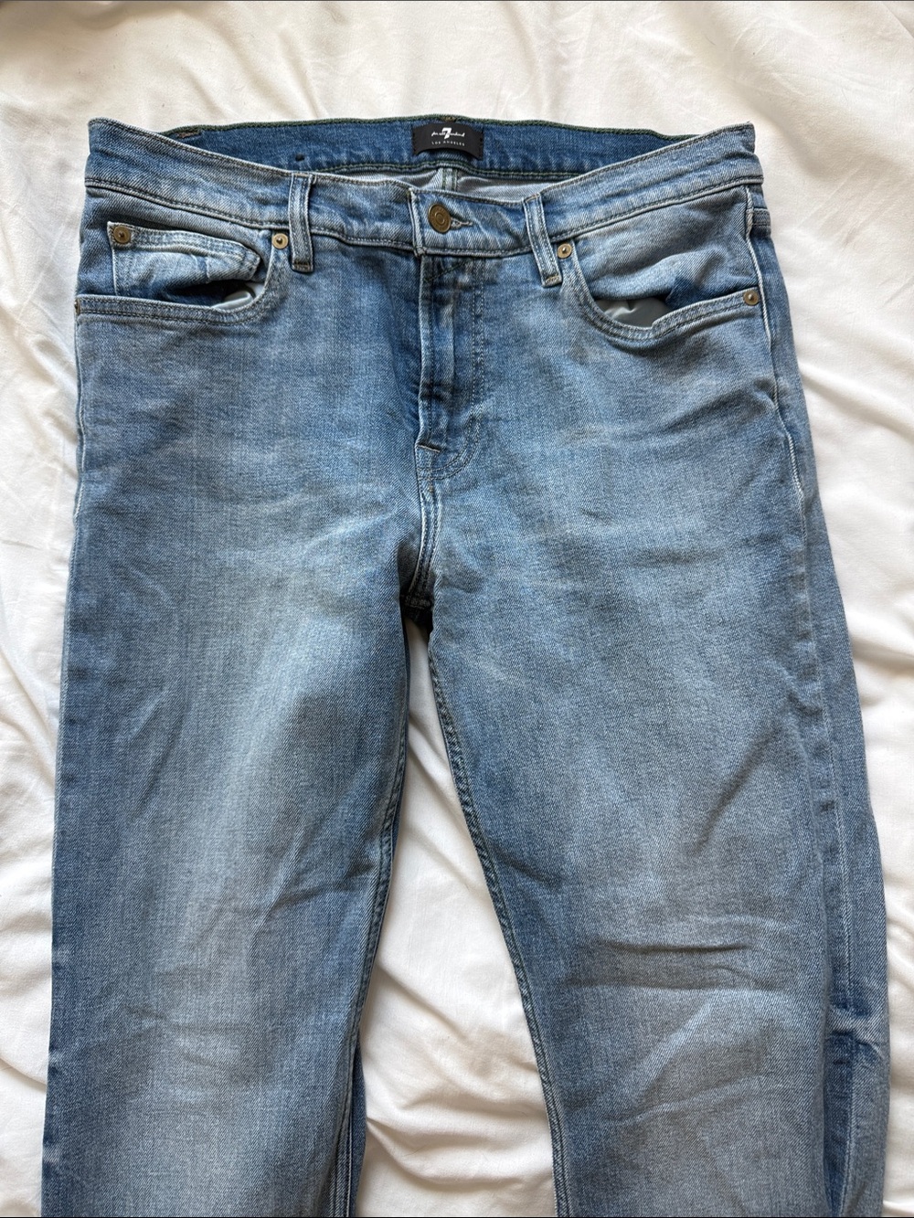 7 For All Mankind Light Blue Slim Straight Jeans
